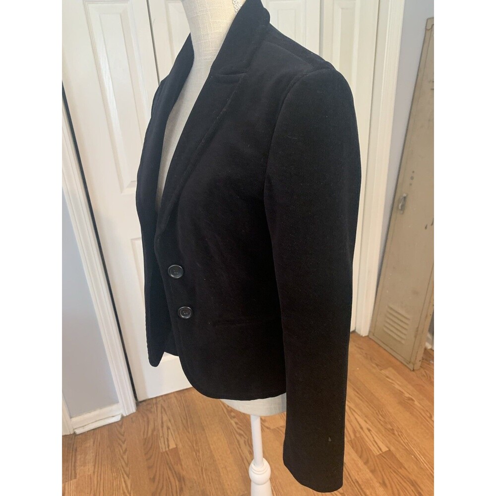 Express Design Studio Women Black Velvet Blazer Size 4 - Picture 2 of 10